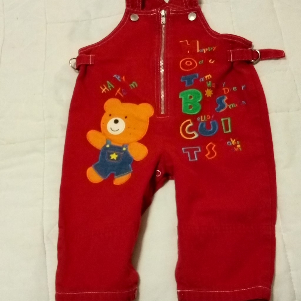 Infant Boys Miki House Happy Team Overalls.